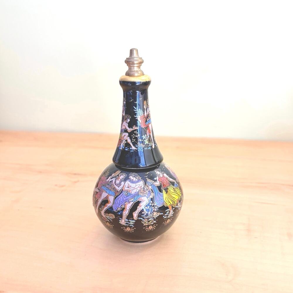 Vtg Hand-Painted Greek Perfume Fragrance Bottle Mythological Greek Gods